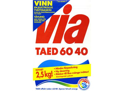 År 1982 lanserades Via TAED, ett blekmedel gjorde vittvätten mer effektiv.
