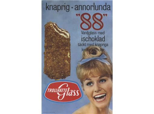 88:an lanserades 1964 av Unileverägda Trollhätteglass. Det multinationella bolaget vågade satsa på en USA-inspirerad och tillverkningstekniskt mer avancerad pinne.